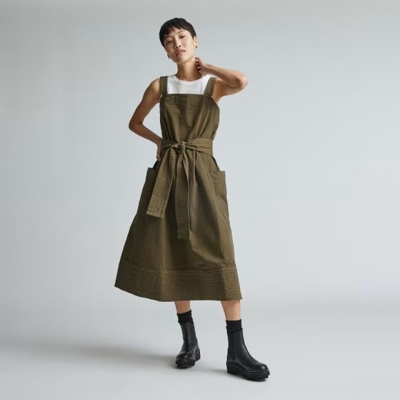 Everlane Dresses & Skirts - Everlane The Organic Cotton Herringbone Dress in Beech Green